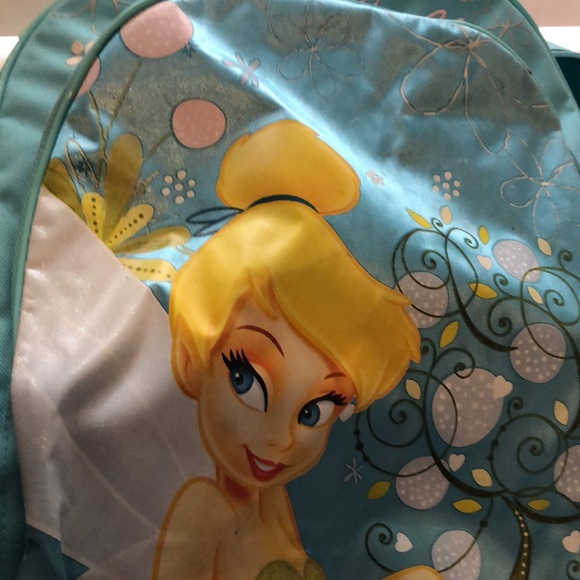 Kid’s Backpack Disney Tinker Bell Light Green 2 Pocket Girls Backpack - Picture 11 of 12